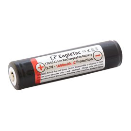 Eagletac 17650 3,7 volt Li-Ion batteri 1600 mAh med sikkerhetskretsløp